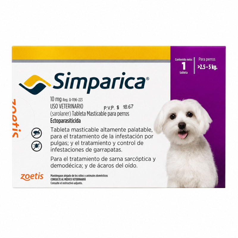 Simparica Perros de 2.5 a 5 kg.
