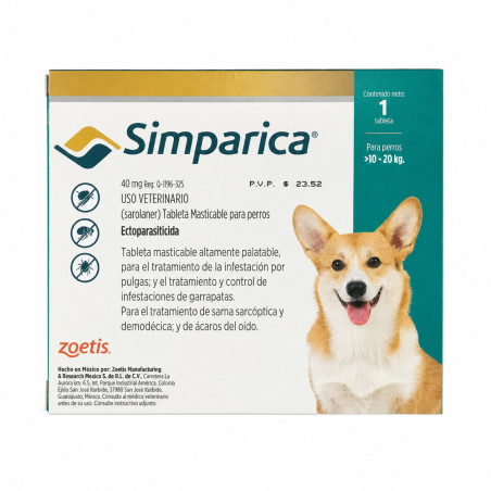 Simparica Perros de 10 a 20 kg.