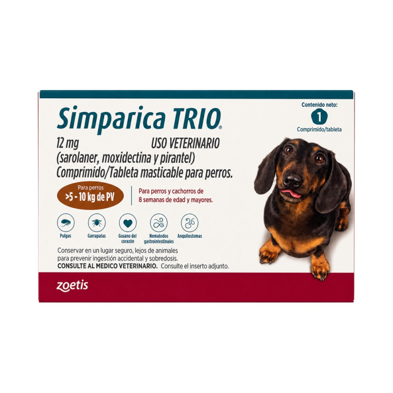 Simparica Trio 5 a 10 kg.
