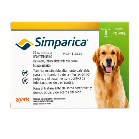 Simparica Perros de 20 a 40 kg.